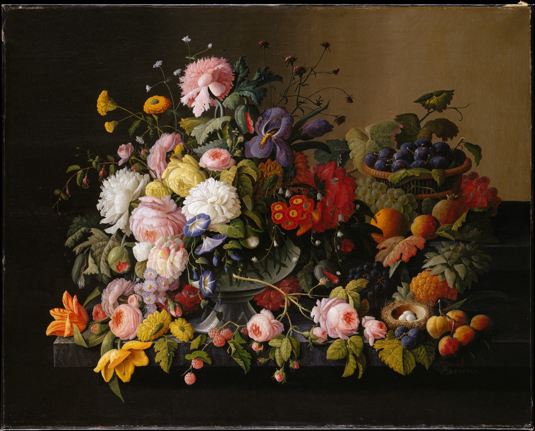 Severin Roesen, Still Life: Flowers and Fruit