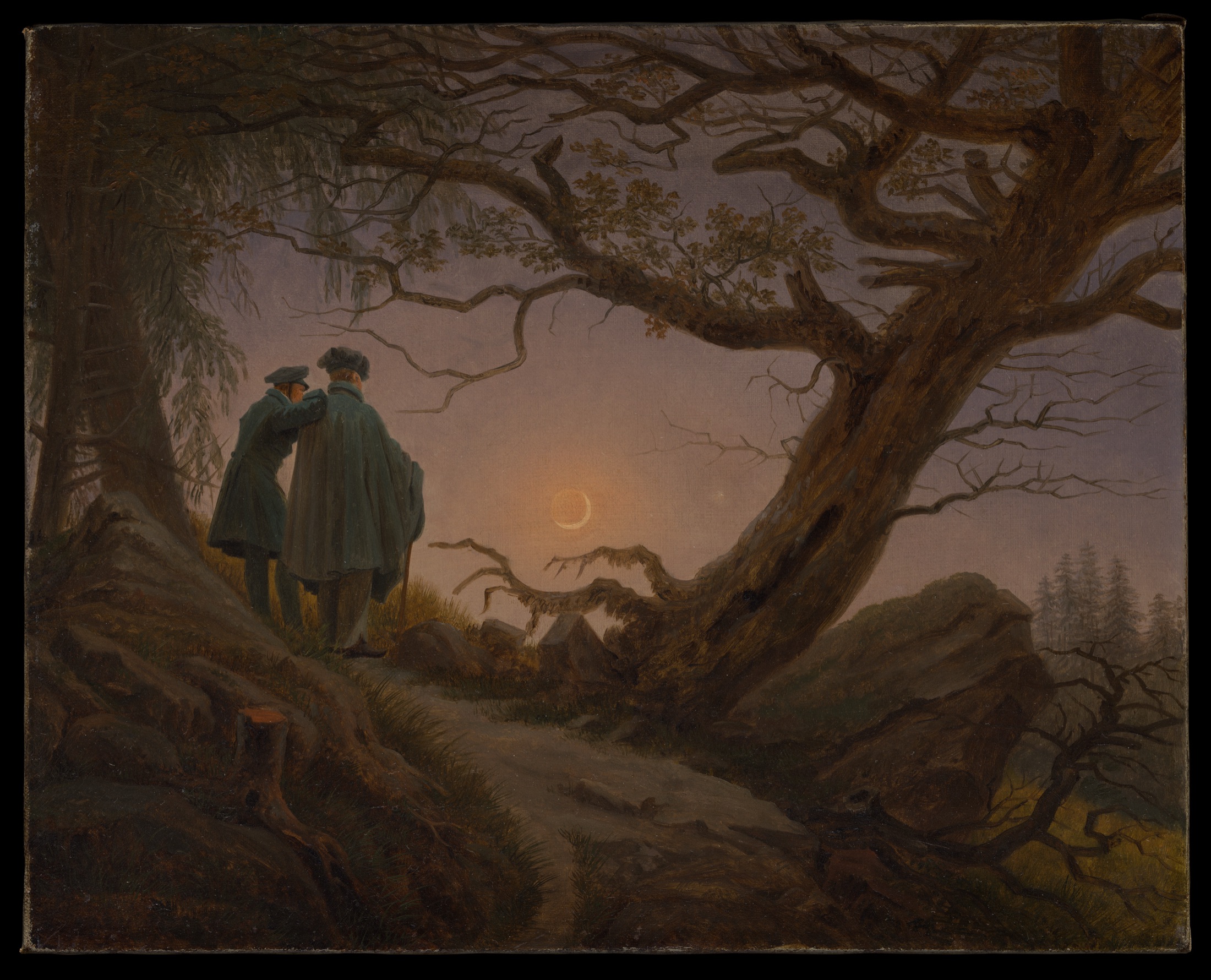 Caspar David Friedrich, Two Men Contemplating the Moon
